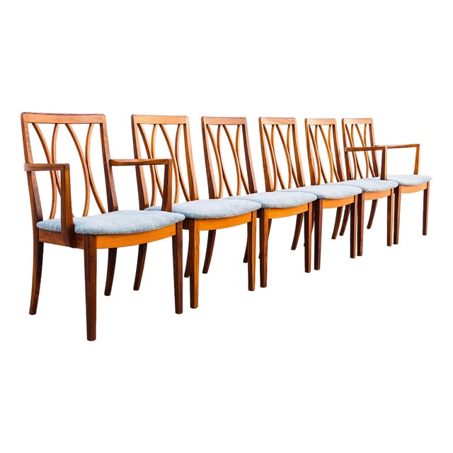 Vintage Mid Century Modern Teak & Afromosia Dining Chairs For Sale