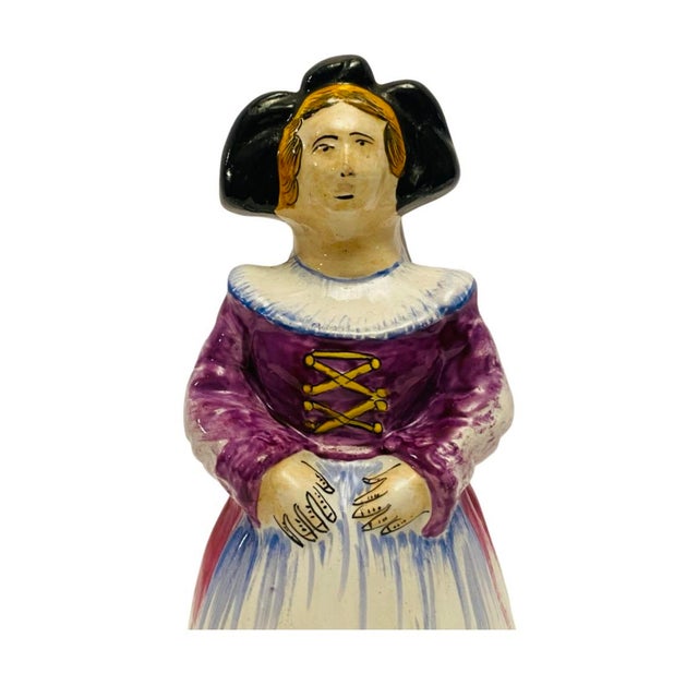 Mid Century French Faience Figural Figurine Traditional Costume and Headdress B. Very good overall preowned condition....