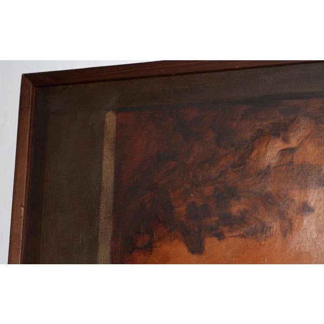 1970s Vintage Oil Portrait of a Young Mother and Daughter C.1979 For Sale - Image 5 of 9