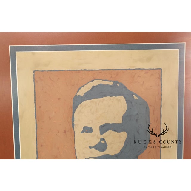 Early 21st Century Double Matted Wood Framed Lithograph of Gustav Stickley Portrait For Sale - Image 5 of 18