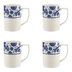 Spode Blue Italian Brocato Mug 12 oz. - Set of 4