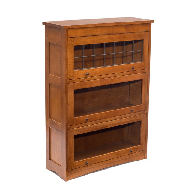 Mission Craftsman Style Oak Barrister Bookcase - 3 Stack - Micheal Cherry For Sale - Image 11 of 11