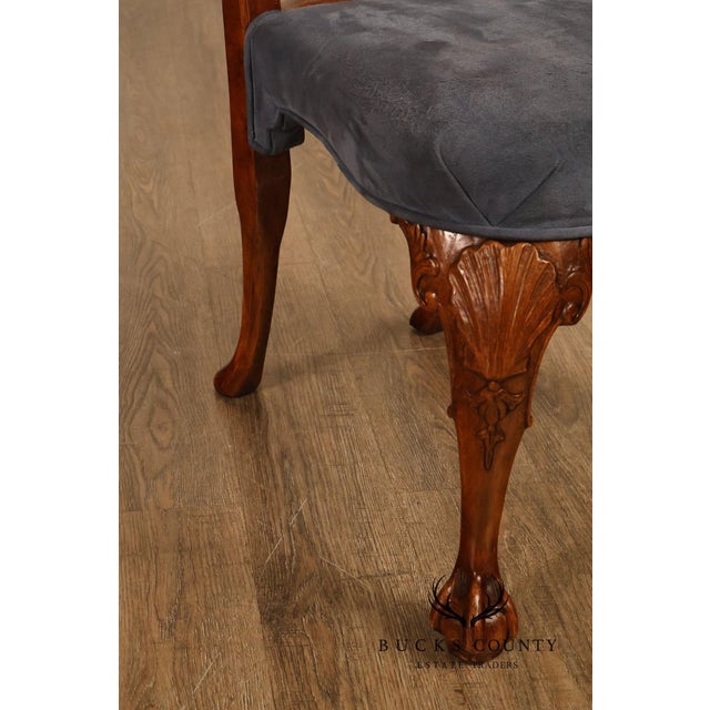 Georgian Style Set of Ten Carved Burlwood Dining Chairs For Sale In Philadelphia - Image 6 of 18