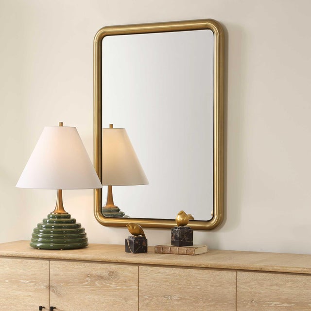 Modern Atkinson Modern Brass Mirror For Sale - Image 3 of 6