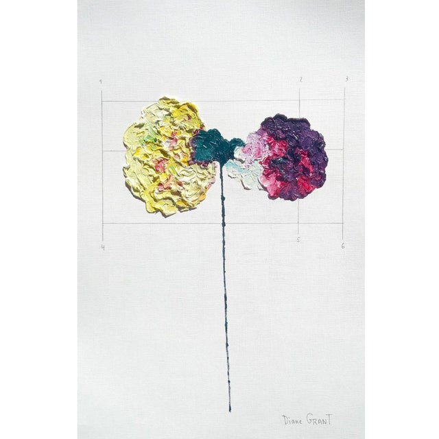 Organic Modern Minimalist Flower Study. Oil and pencil on high quality 'Hahnemuhle' Canvas Grain Fine Art paper. Original...