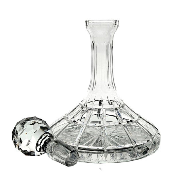 Contemporary Late 20th Century Atlantis Viana Lead Crystal Ships Decanter With Stopper For Sale - Image 3 of 11