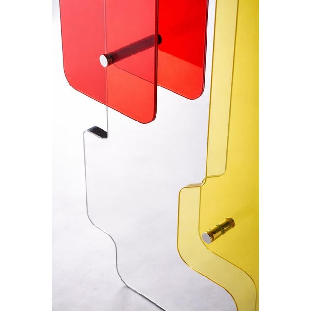 Stratos Quadro Red & Yellow Maxi Sculptural Wall Mirror by GTG Design Couture For Sale - Image 4 of 9