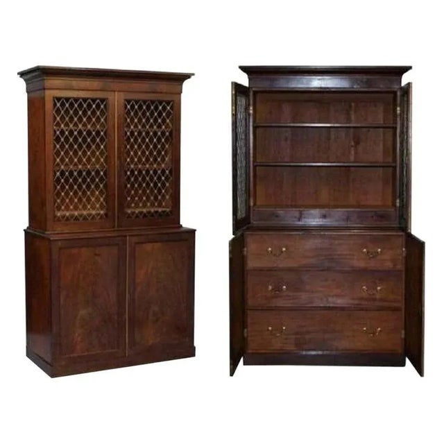 Antique Hardwood and Pierced Bronzed Bookcase, 1800s For Sale - Image 12 of 12