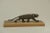 Panther Sculpture on Oak Wood Base with Wenge Inlay, 1920s For Sale - Image 12 of 12