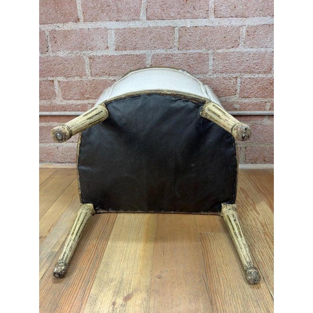 Antique French Louis XVI Petite Corbeille Vanity Chair For Sale - Image 14 of 17