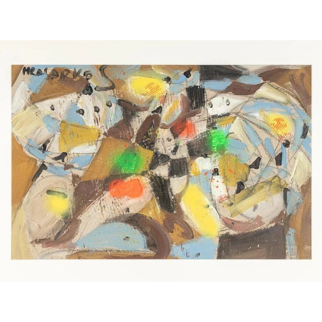 Colorful Fragmentation, Gouache on Thick Paper, Framed For Sale - Image 4 of 11