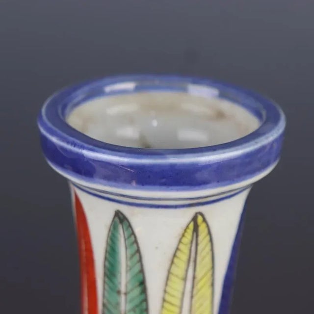 Chinese Vintage Ceramic Vase,Ming Dynasty Wanli Marked Blue and White Doucai Porcelain Dan Ping Vase Hand Painted Dragon Phoenix Pattern For Sale In Seattle - Image 6 of 9