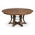 With its light brown oak top and dark hammered iron, this large round dining table has a warm, transitional look. The...