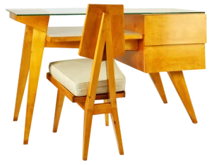 Italian Desk and Chair by Gio Ponti, 1950s, Set of 2