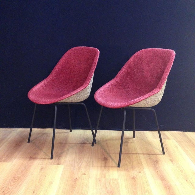 Set of Pink Chairs by Genevieve Dangles-Christian Defrance for Burov, 1950s, Set of 2 For Sale - Image 10 of 10