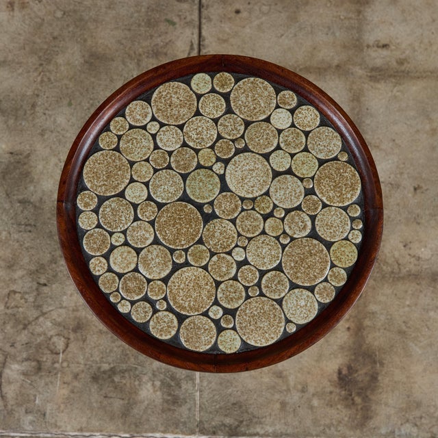 Gordon & Jane Martz Speckle Glazed Mosaic Tile Drink Table For Sale - Image 10 of 14