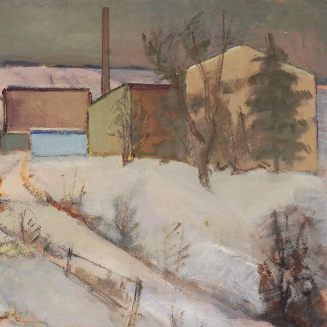 1940s 'Snowy Landscape With Farm Buildings' by Victor Kühnel, 1942, Charlottenborg For Sale - Image 5 of 12
