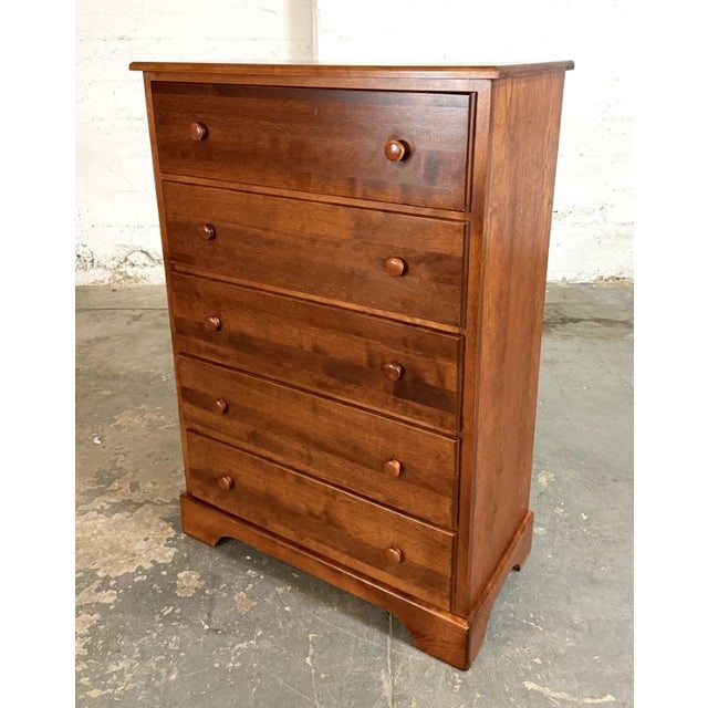 Cherry Five-Drawer Chest of Drawers For Sale - Image 4 of 10