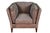 Animal Skin Kenmore Leather Arm Chair - Grey For Sale - Image 7 of 7