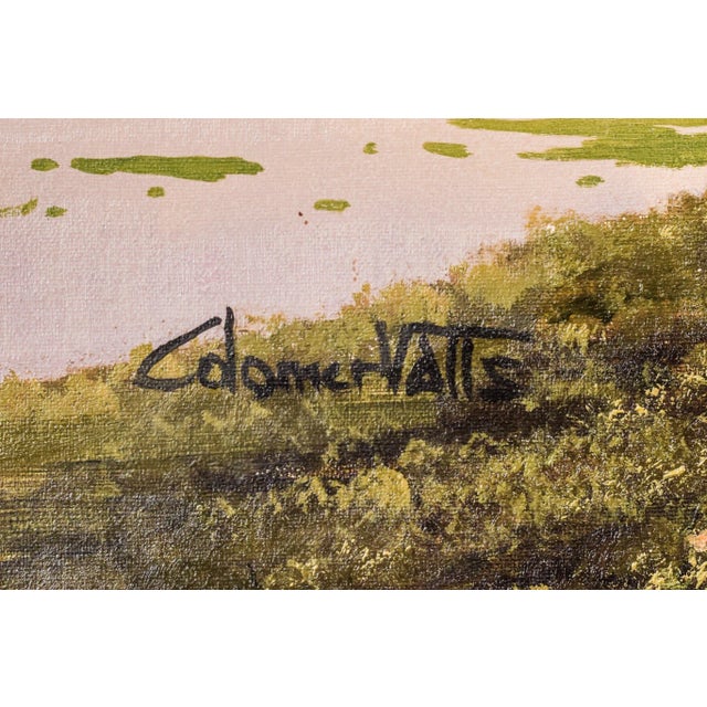 Textile Joan Colomer Valls, Landscape with Workers, Late 20th-Century, Oil on Canvas, Framed For Sale - Image 7 of 10