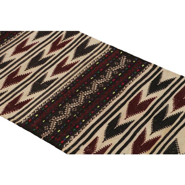 1950s Vintage Afghan Kilim Rug With Polychromatic Stripes, From Rug & Kilim For Sale - Image 5 of 7