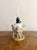 Outstanding quality antique Sitzendorf porcelain oil lamp, having a quality antique Sitzendorf oil lamp with the original...