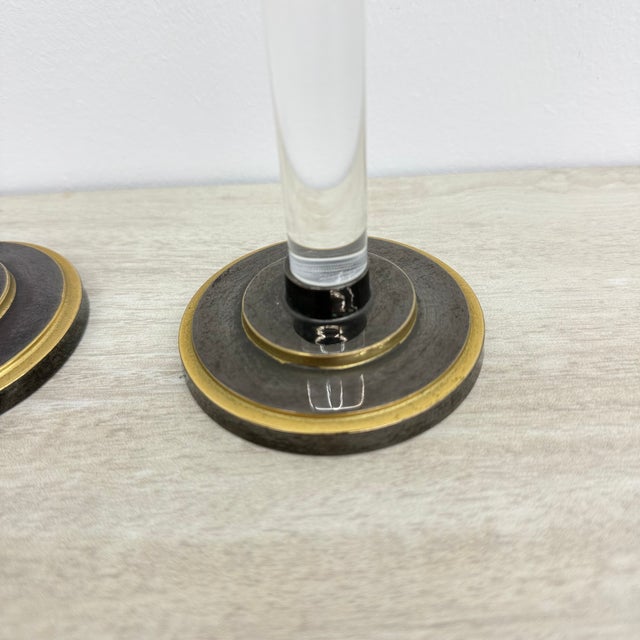Acrylic Glass Candleholders from Caravell, 1970s, Set of 2 For Sale - Image 6 of 15