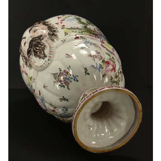 19th Century Hand Painted Faience Lidded Urn Veuve Perrin, France For Sale - Image 12 of 12
