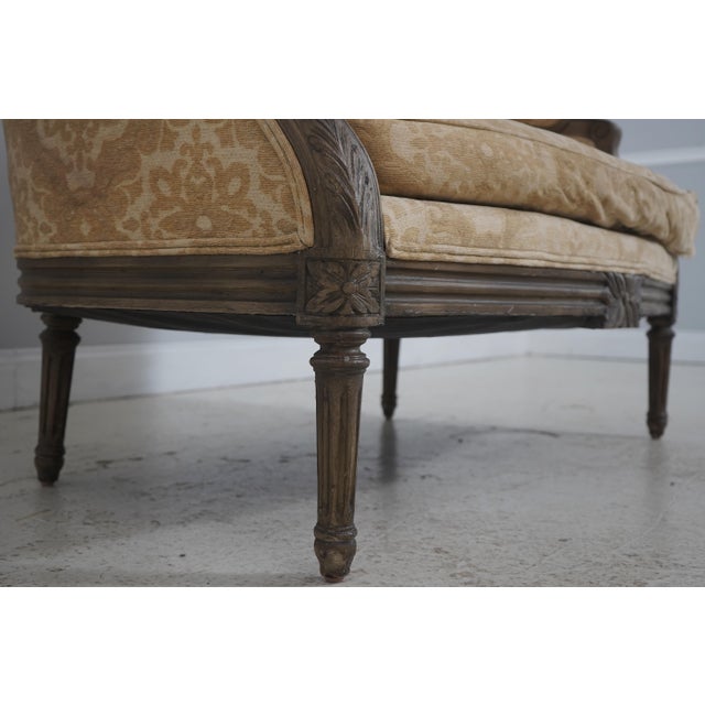 Brown Harden French Louis XVI Loveseat & Ottoman For Sale - Image 8 of 18