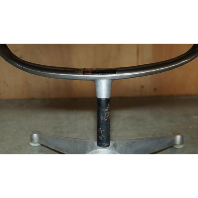 Vintage Hillie Stamped Black Leather Swivel Lounge Chairs from Herman Miller, Set of 2 For Sale - Image 11 of 18