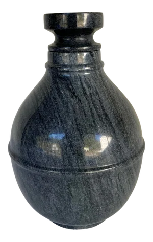 Global View Modern Black Marble Orb Bottle