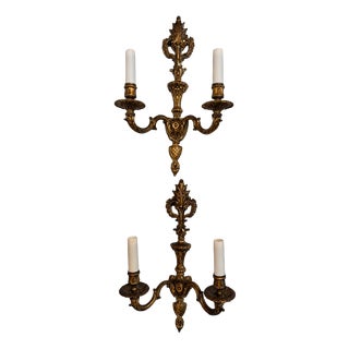 Antique French Sconces in Bronze, Set of 2 For Sale