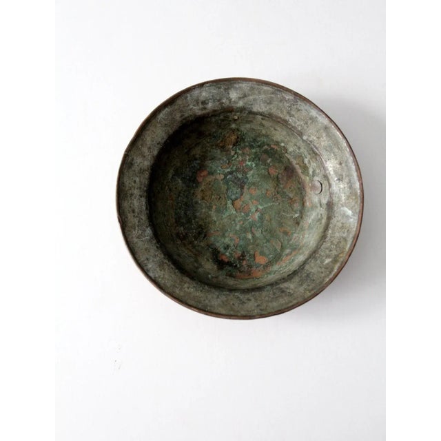 Metal Vintage Copper Basin Pan For Sale - Image 7 of 12