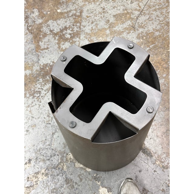 Bronze Crate & Barrel Anton Bronze Drum End Table For Sale - Image 8 of 12