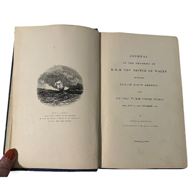 English Antique 1st Ed Book: Journal of the Progress of h.r.h. The Prince of Wales Through British North America 1860 For Sale - Image 3 of 13