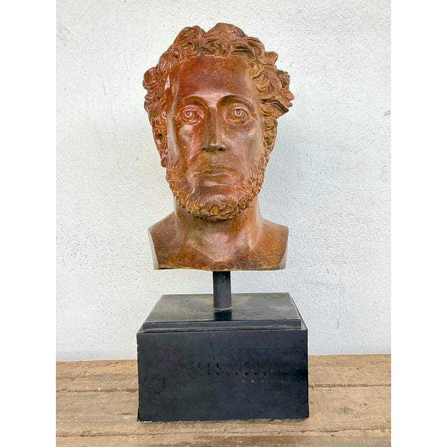 Vintage Patinated Bronze Bust of Alexander the Great For Sale - Image 12 of 12