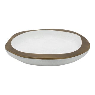 Bowl in White Shagreen With Bronze Patina Brass Details R&y Augousti For Sale