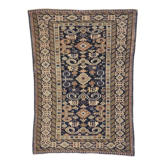 Antique Caucasian Shirvan Kuba Rug, 03'02 X 04'04 For Sale