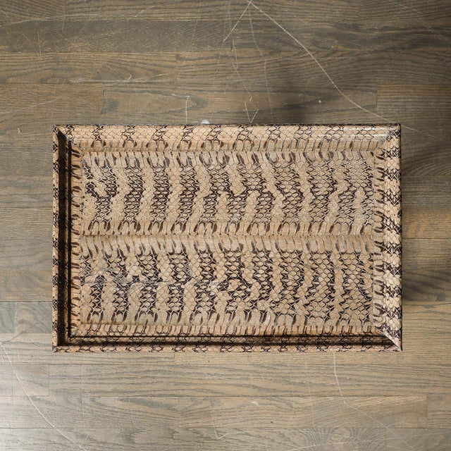 Mid-Century Modern Mid-Century Modernist Python Side Table With Brass Castors by Karl Springer For Sale - Image 3 of 16