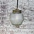 Vintage Industrial Frosted Glass & Brass Pendant Lamp For Sale - Image 6 of 7