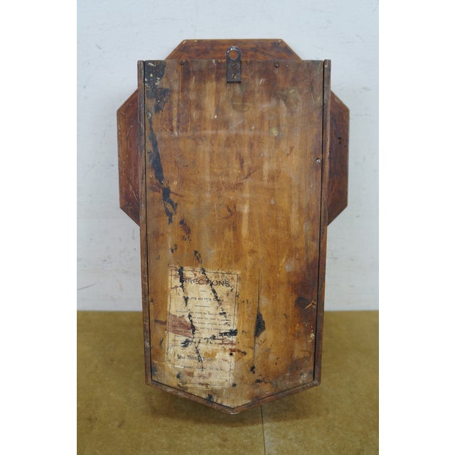 Antique Seth Thomas Quartersawn Oak School House Octagon Drop Wall Clock 18" For Sale - Image 10 of 17