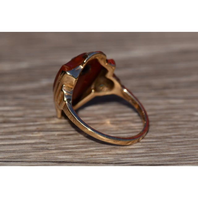 Contemporary The Delnor: Vintage Helm and Hahn Shield Ring set with Diamond For Sale - Image 3 of 5