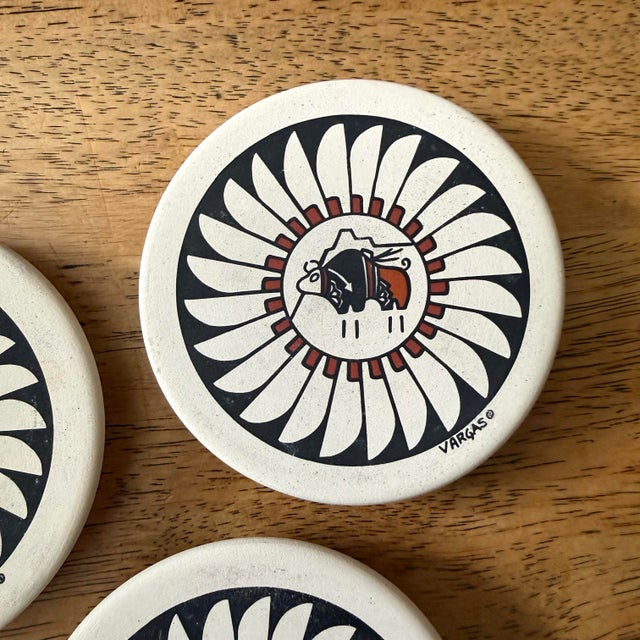Late 20th Century Late 20th Century Native American Acoma Pottery Coasters, Set of 3 For Sale - Image 5 of 6