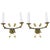 Pair of Directoire-Style Two-Arm Bronze Sconces For Sale