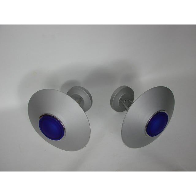 Metal Vintage Wall Lights in Metal and Glass, 1980s, Set of 2 For Sale - Image 7 of 8