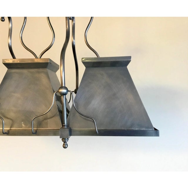 Myran Allan Luxury Lighting Modern Pewter Finished Bronze Billiard Light For Sale - Image 4 of 10