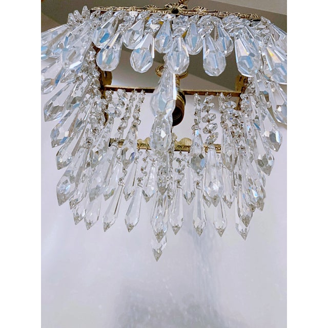 1920's Italian Brass Rim Chandelier For Sale - Image 10 of 11