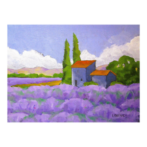 Provence Lavender Fields Art Lynne French Landscape 11x14 Oil Painting
