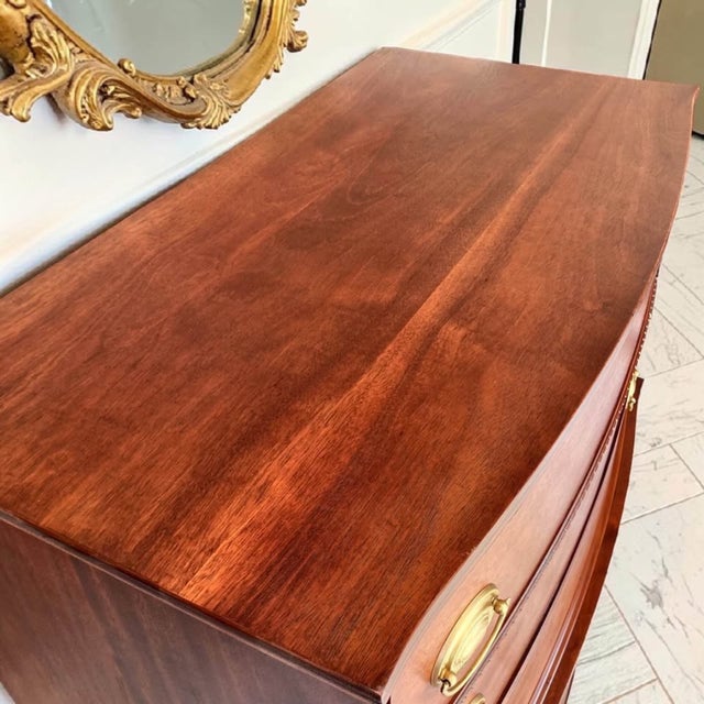 Brown Vintage Federal Revival Mahogany Gentleman’s Chest | Tall Dresser | Tallboy For Sale - Image 8 of 11