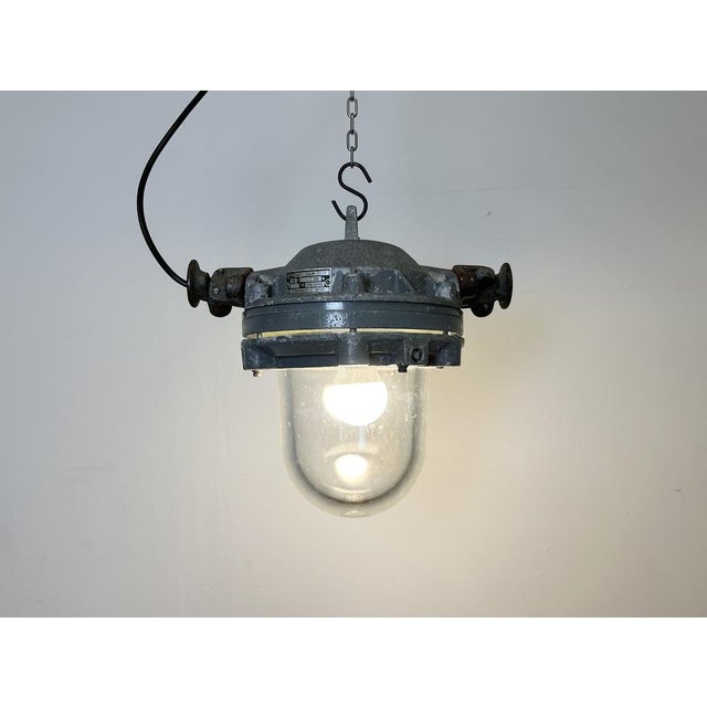 Dark Grey Cast Aluminium Explosion Proof Lamp from Elektrosvit, 1970s For Sale - Image 16 of 18